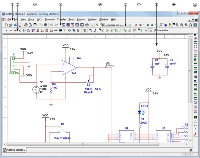 Multisim软件操作界面